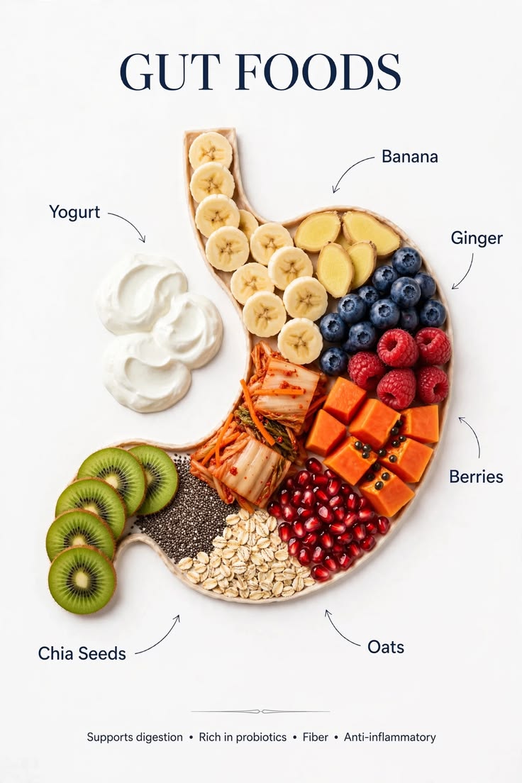 Illustrated guide to foods for gut health